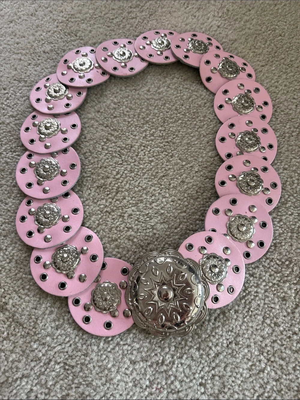 Pink Western Concho Statement Belt